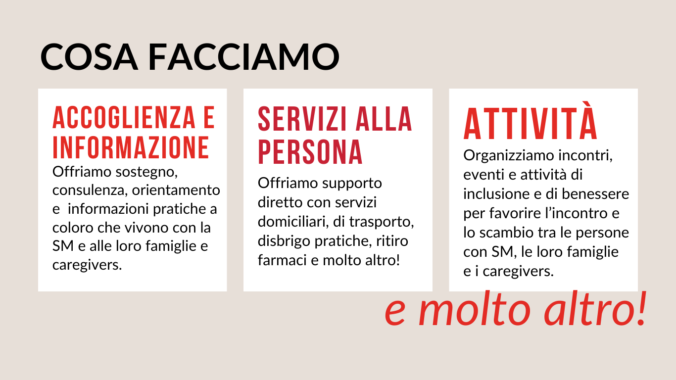 Cosa facciamo: accoglienza e informazione, servizi alla persona, attività e molto altro!